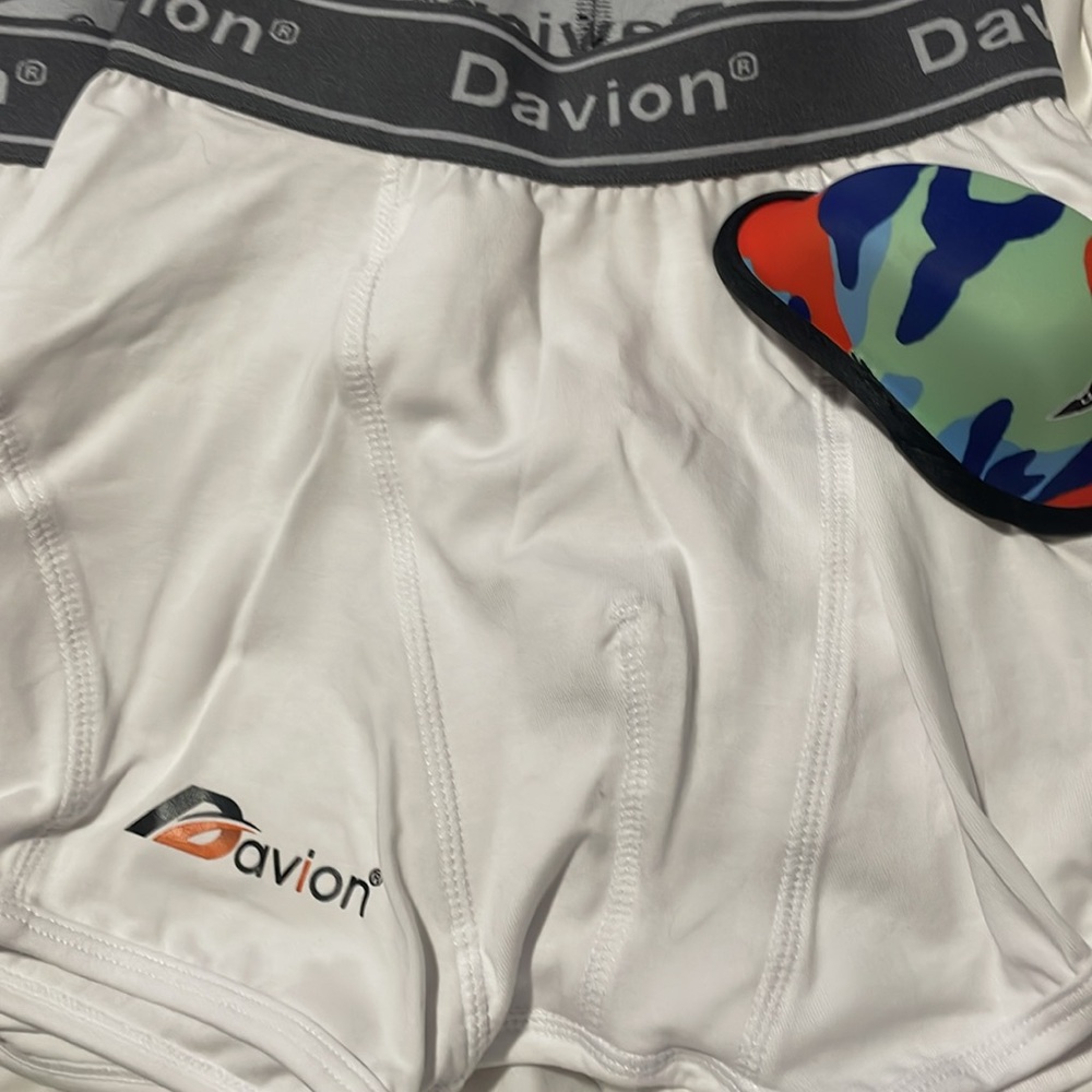 New Boy’s White Boxer Briefs (2)  with Protective Cup, SIZE SMALL